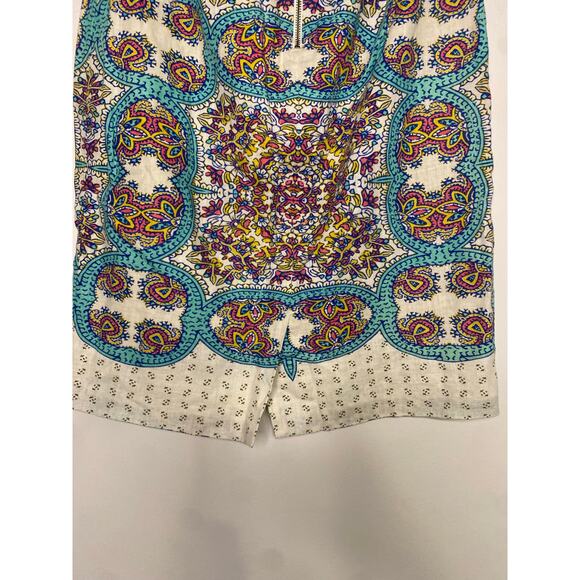 Anthropologie Maeve Manolya Pencil Skirt Paisley Midi Linen Preppy Academia 0 - Picture 11 of 16